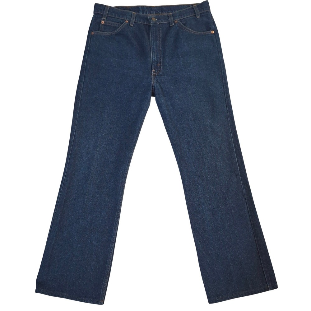 Vintage Levis 517 Orange Tab Jeans Mens 36x32 Dark Wash Bootcut‎ Made in USA 90s